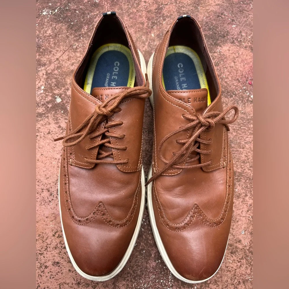 Cole Haan Grand British Tan Brown Leather Shoes Size 11‎